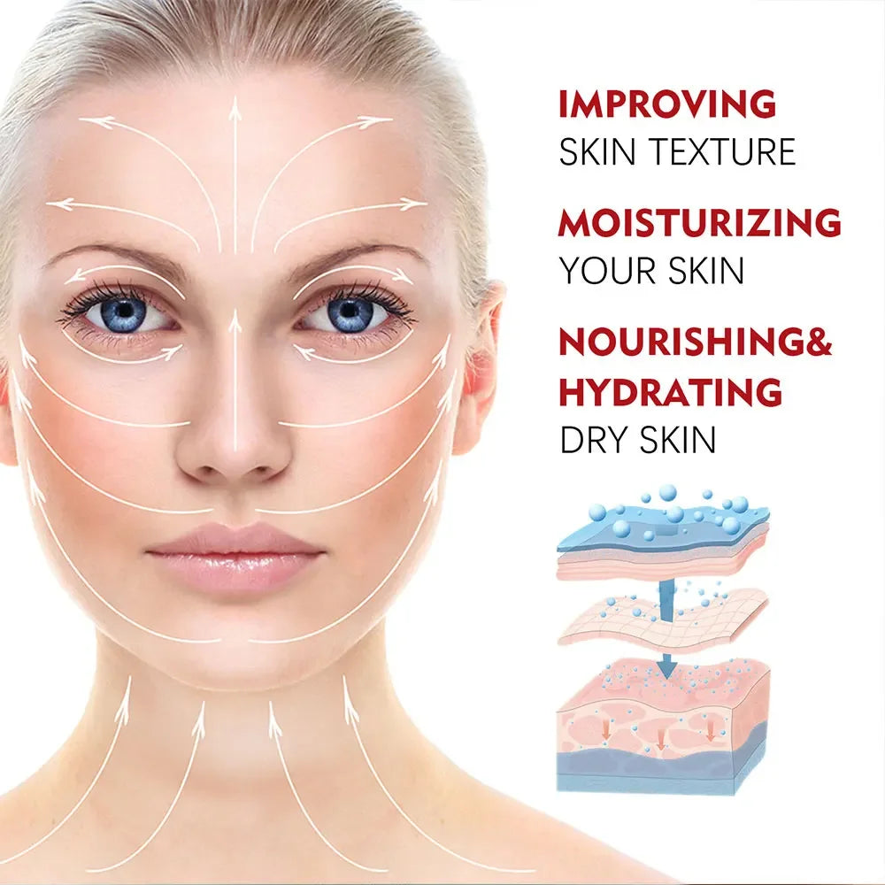 Crème raffermissante au rétinol et collagène pour lisser les rides et hydrater la peau.