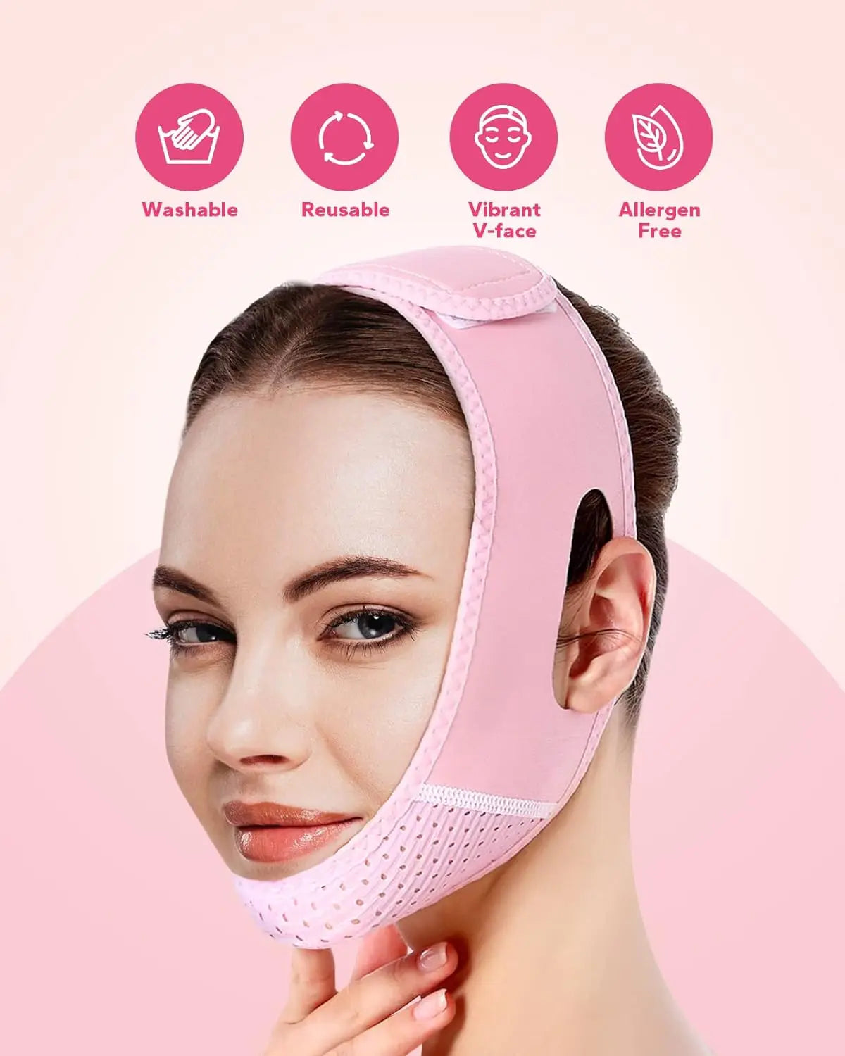 Sangle faciale réutilisable, masque en V, réducteur de double menton