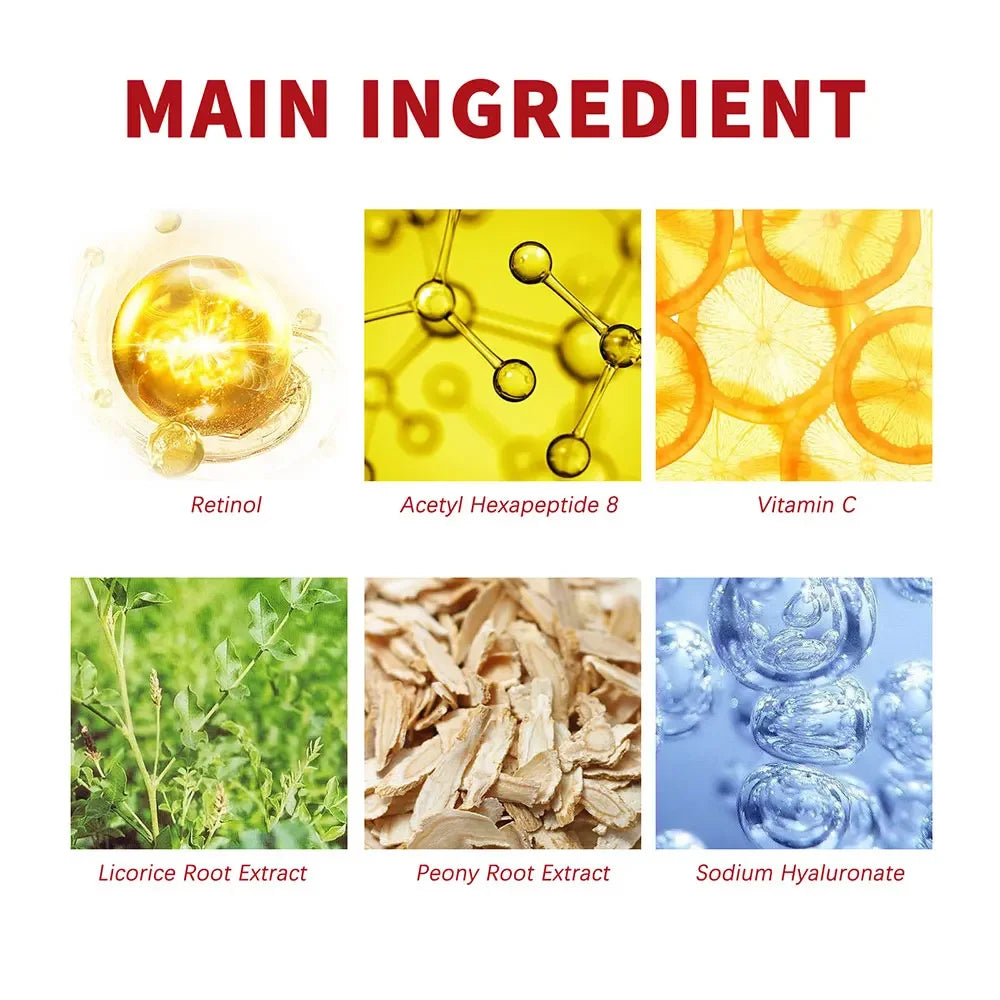 Crème raffermissante au rétinol et collagène pour lisser les rides et hydrater la peau.