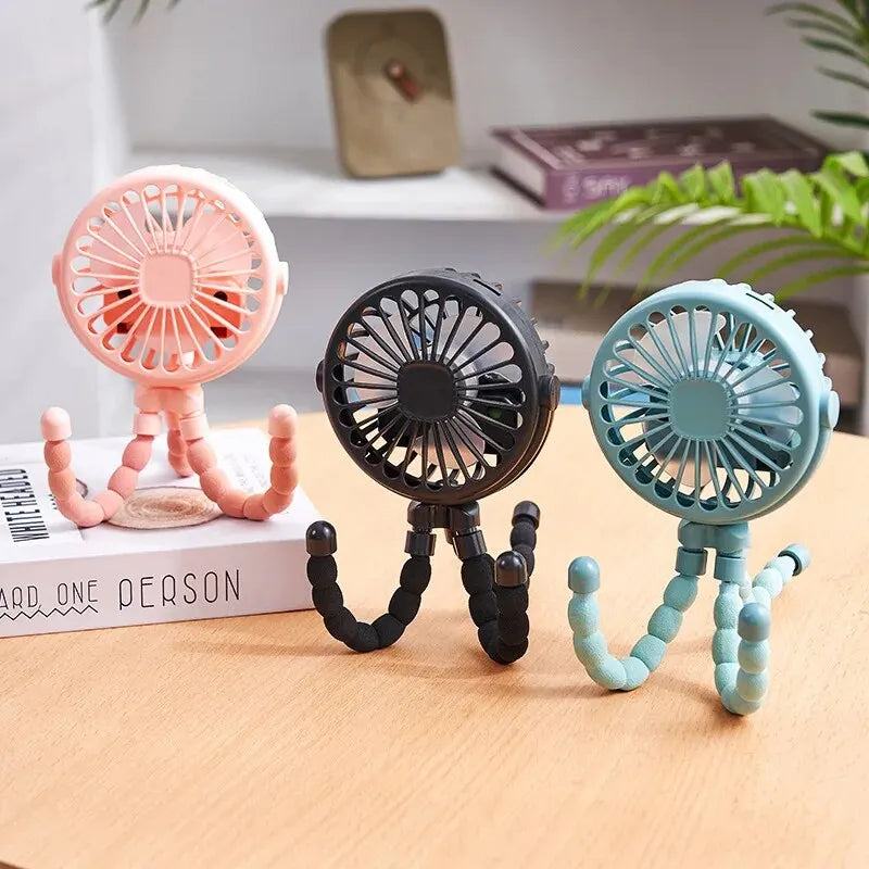 Poussette multifonctionnelle pour bébé, portable, rechargeable par USB, batterie au lithium, mini ventilateur Octopus
