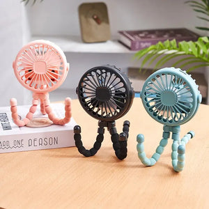 Poussette multifonctionnelle pour bébé, portable, rechargeable par USB, batterie au lithium, mini ventilateur Octopus